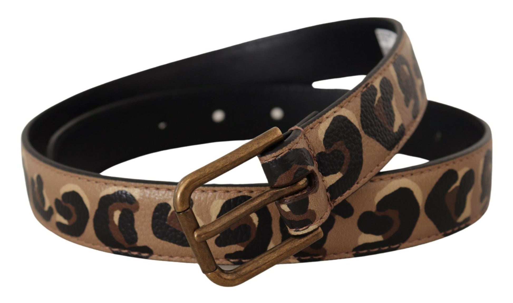 Dolce & Gabbana Brown Leopard Print Vintage Metal Waist Buckle Belt Dolce & Gabbana