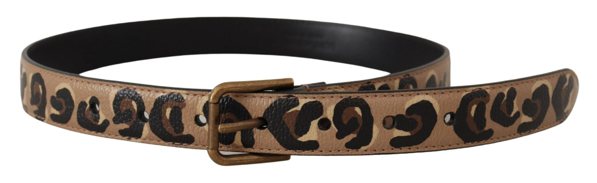 Dolce & Gabbana Brown Leopard Print Vintage Metal Waist Buckle Belt Dolce & Gabbana