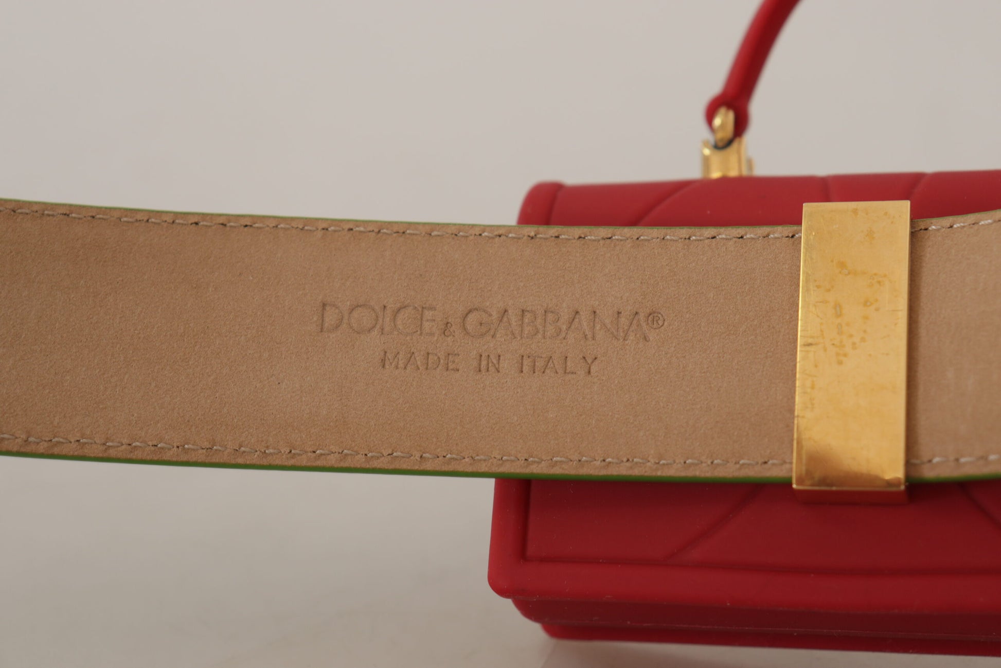 Dolce & Gabbana Green Leather Devotion Heart Micro Bag Headphones Belt Dolce & Gabbana