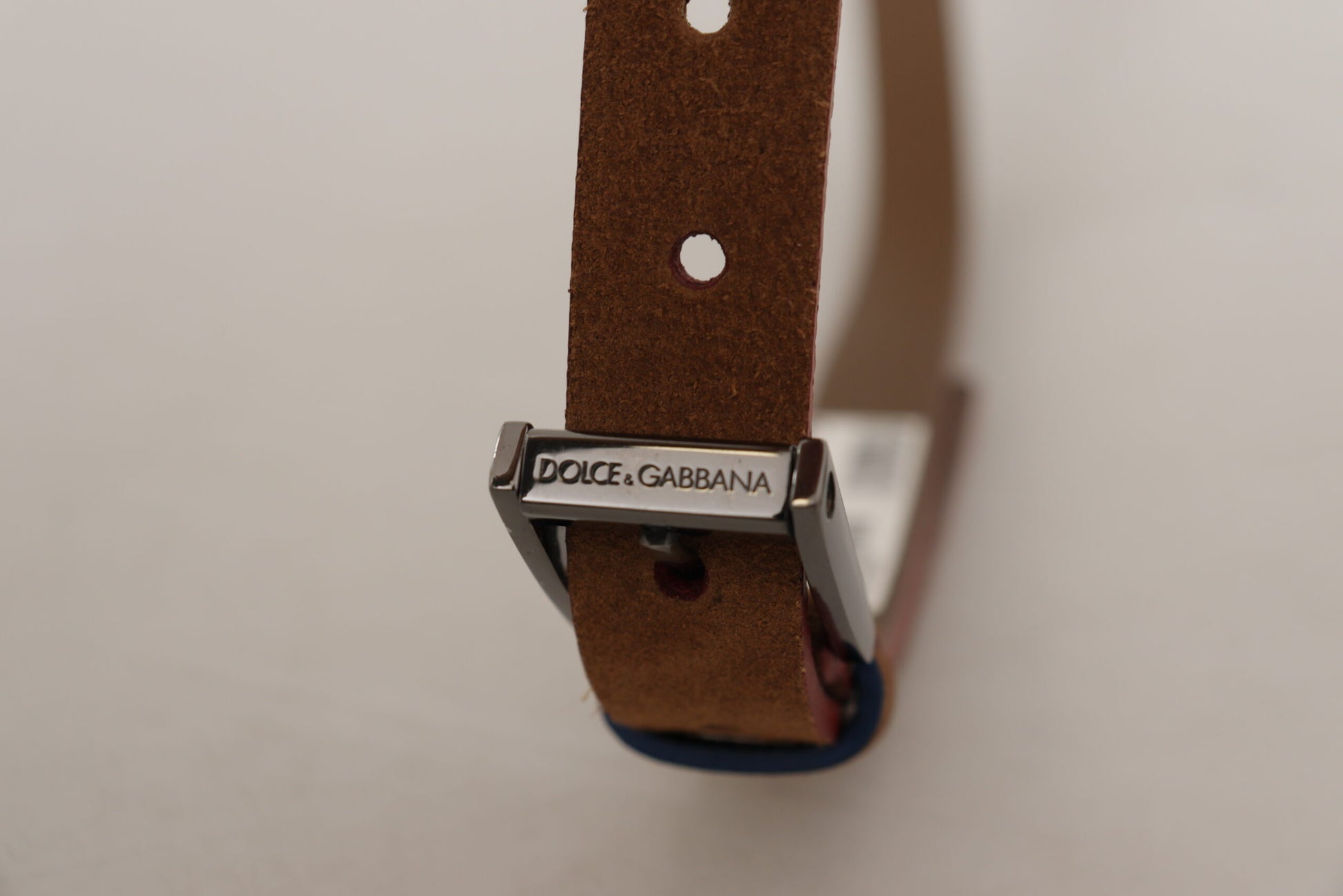 Dolce & Gabbana Brown Logo Engraved Metal Waist Buckle Belt Dolce & Gabbana