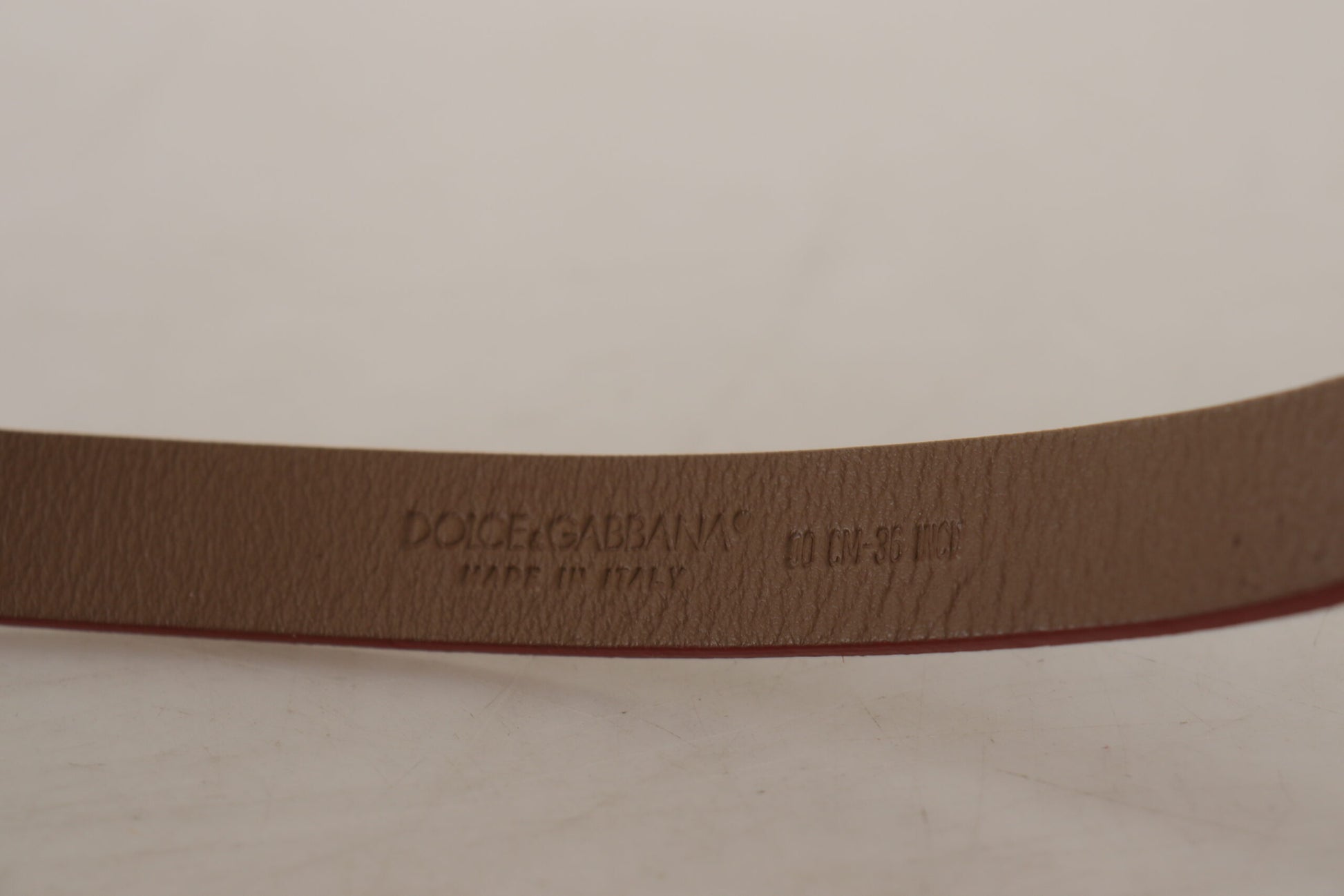 Dolce & Gabbana Brown Logo Engraved Metal Waist Buckle Belt Dolce & Gabbana