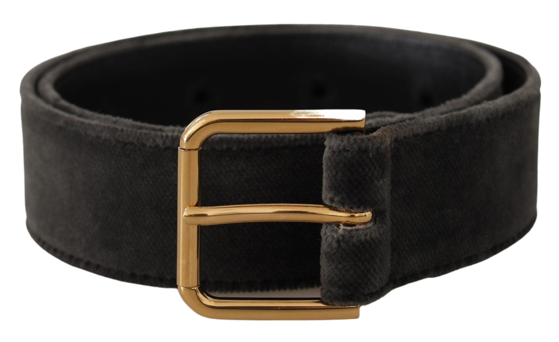 Dolce & Gabbana Brown Velvet Gold Tone Logo Metal Waist Buckle Belt Dolce & Gabbana