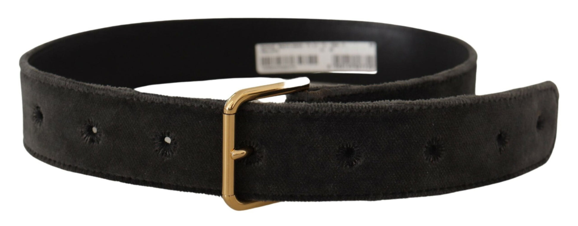 Dolce & Gabbana Brown Velvet Gold Tone Logo Metal Waist Buckle Belt Dolce & Gabbana