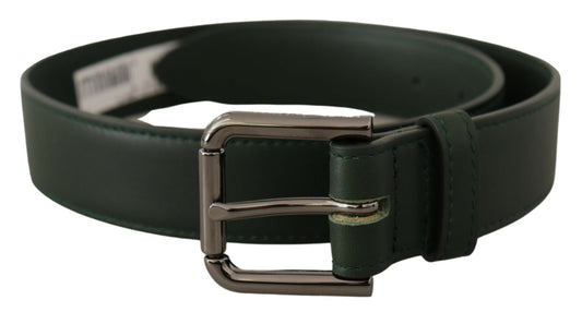Dolce & Gabbana Army Green Leather Logo Metal Waist Buckle Belt Dolce & Gabbana