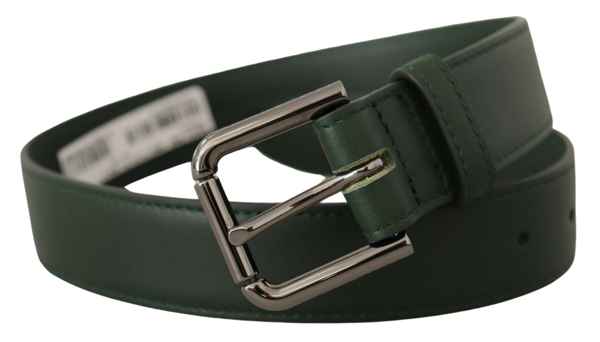 Dolce & Gabbana Army Green Leather Logo Metal Waist Buckle Belt Dolce & Gabbana