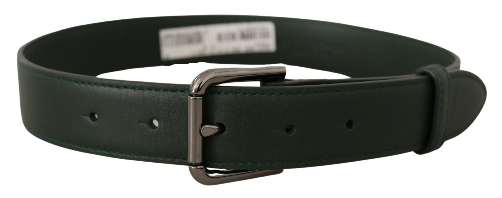 Dolce & Gabbana Army Green Leather Logo Metal Waist Buckle Belt Dolce & Gabbana
