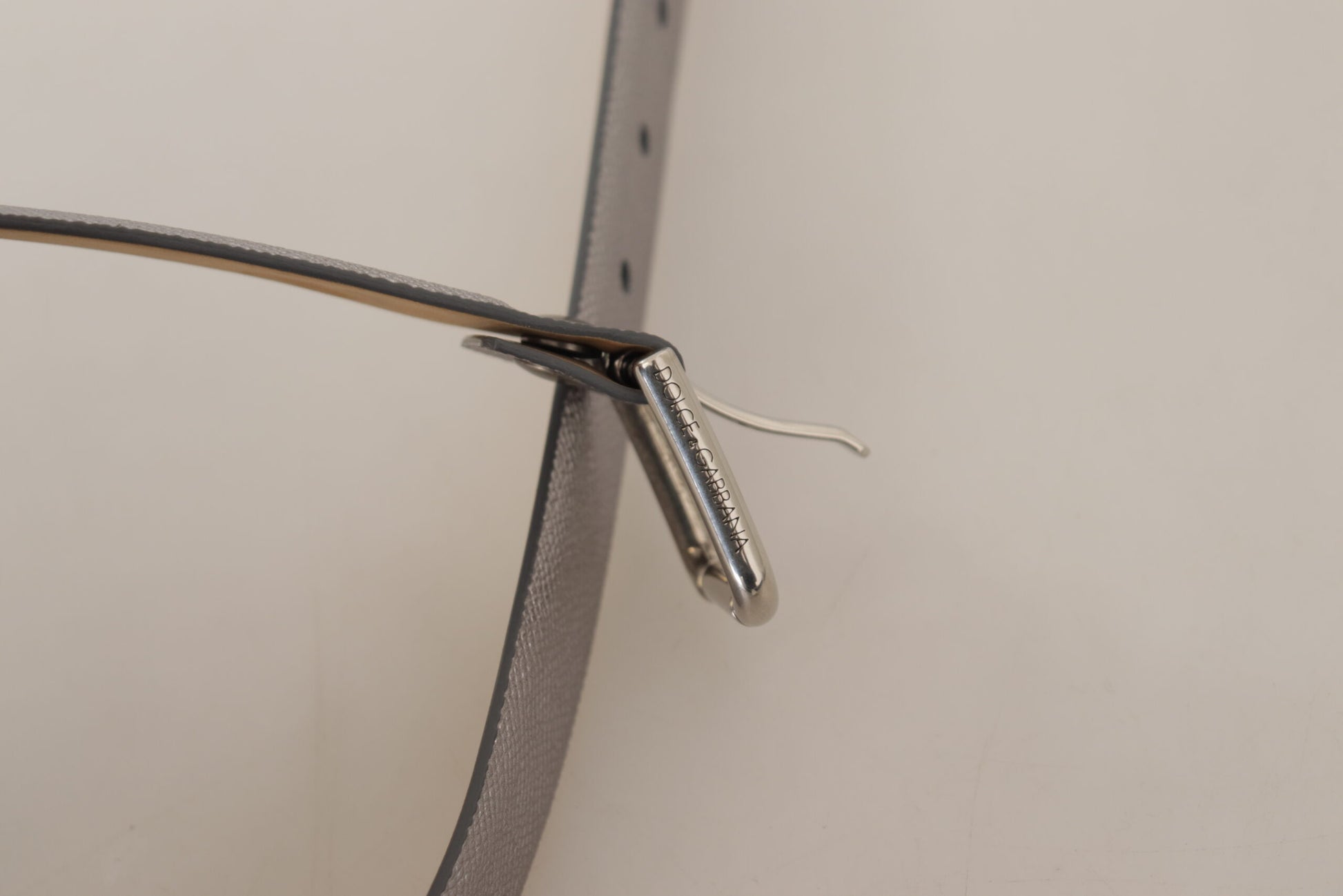 Dolce & Gabbana Metallic Silver Leather Metal Waist Buckle Belt Dolce & Gabbana