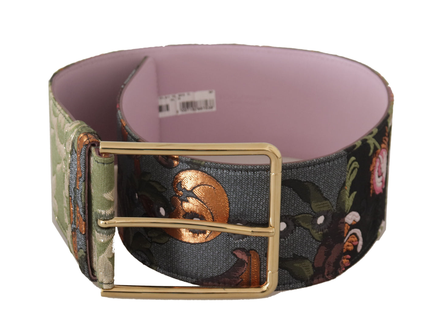 Dolce & Gabbana Multicolor Leather Embroidered Gold Metal Buckle Belt Dolce & Gabbana