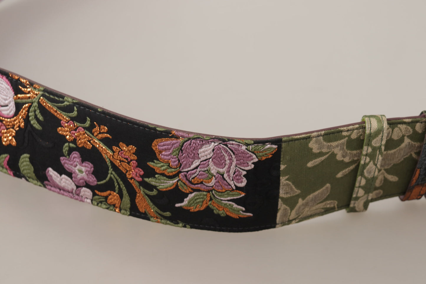 Dolce & Gabbana Multicolor Leather Embroidered Gold Metal Buckle Belt Dolce & Gabbana
