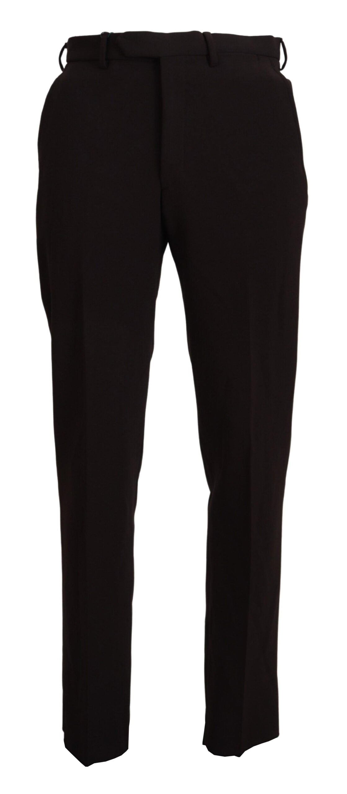 BENCIVENGA Brown Straight Fit Formal Men Pants BENCIVENGA