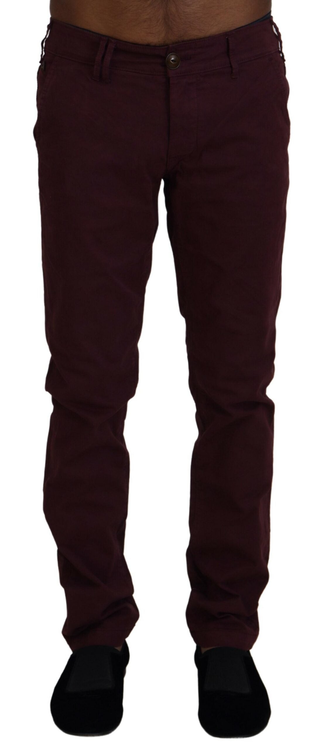 CYCLE Maroon Cotton Stretch Skinny Casual Men Pants CYCLE