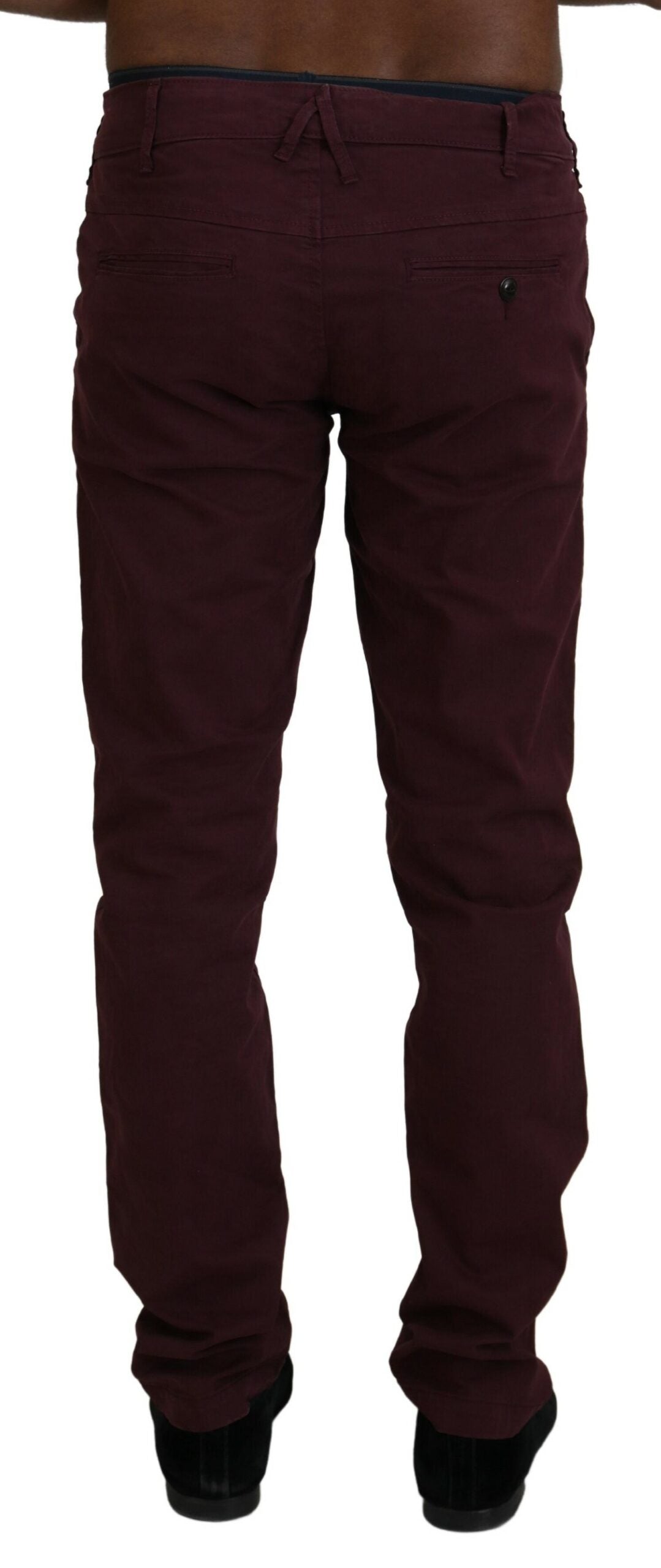 CYCLE Maroon Cotton Stretch Skinny Casual Men Pants CYCLE