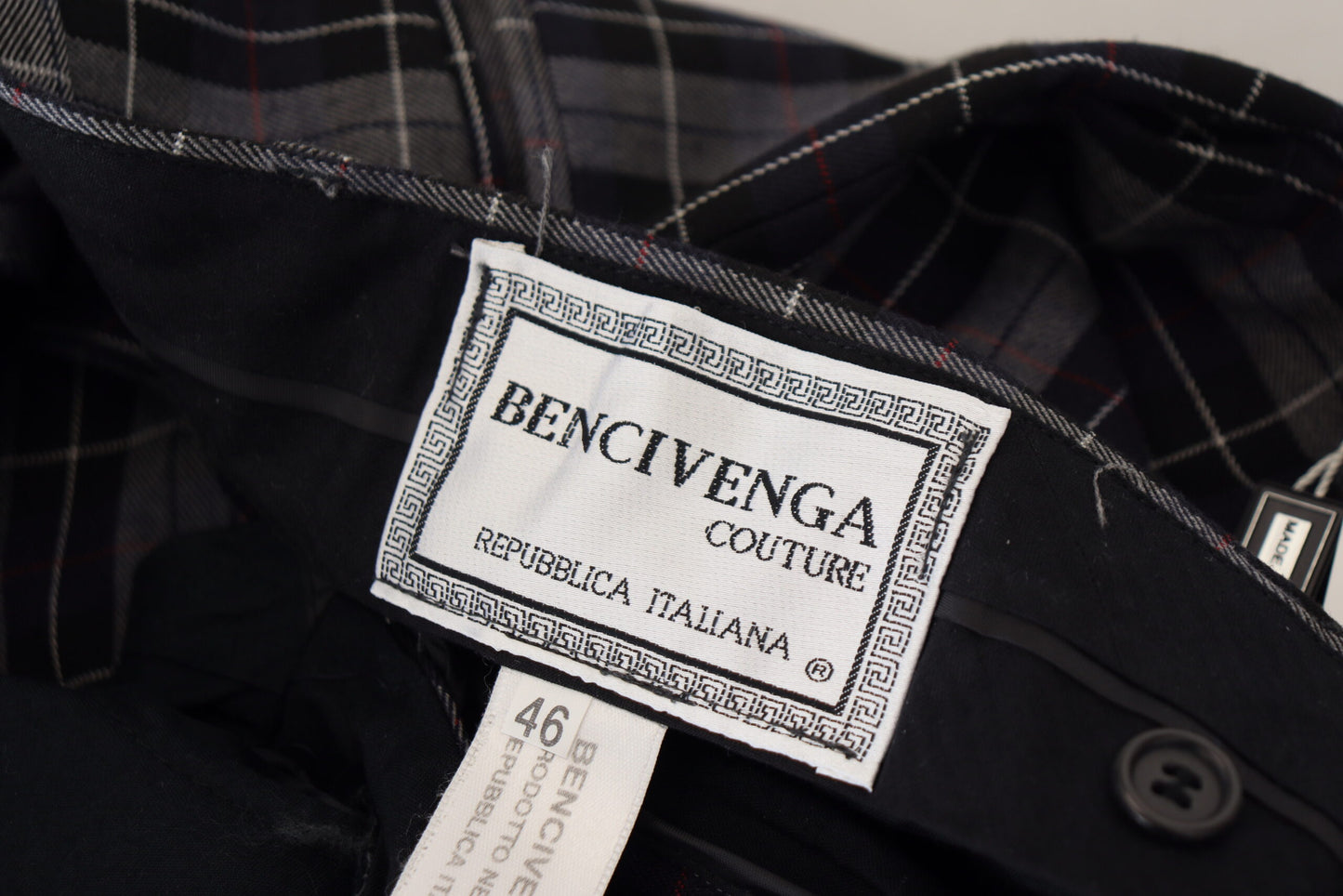 BENCIVENGA Gray Checkered Slim Fit Men Pants BENCIVENGA