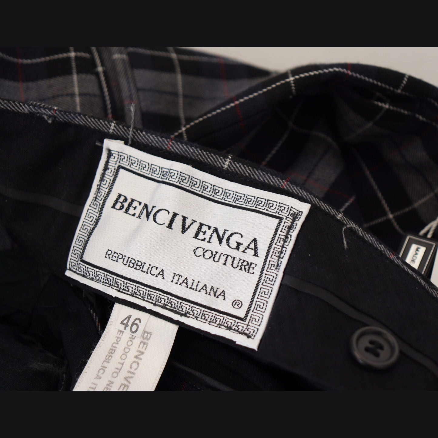 BENCIVENGA Gray Checkered Slim Fit Men Pants