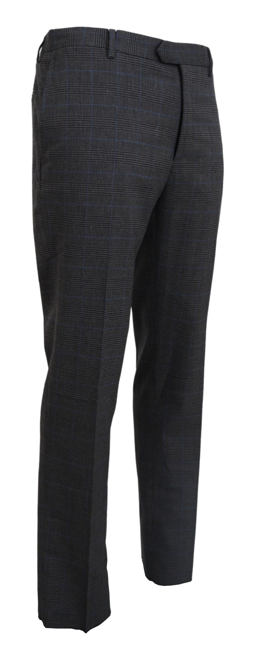 BENCIVENGA Gray Checkered Wool Dress Formal Pants BENCIVENGA