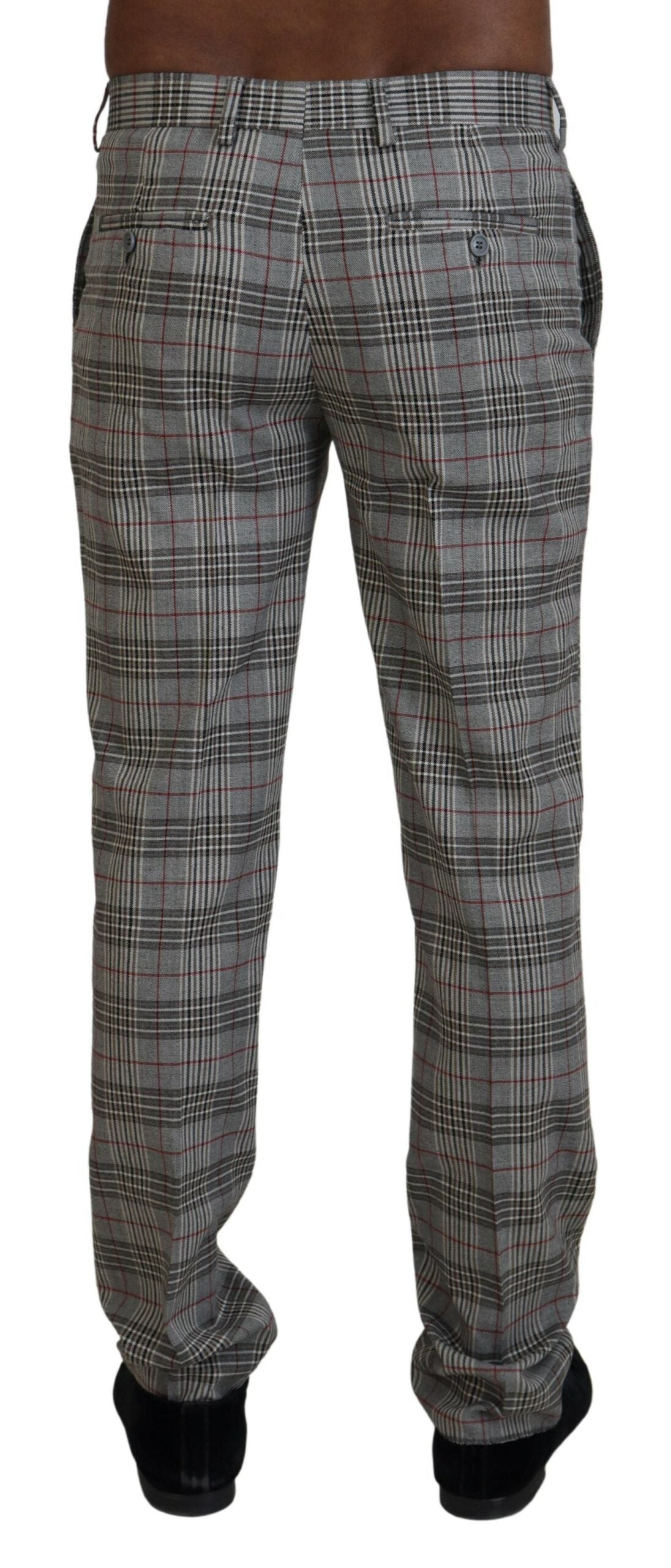 BENCIVENGA Gray Checkered Skinny Men Pants BENCIVENGA