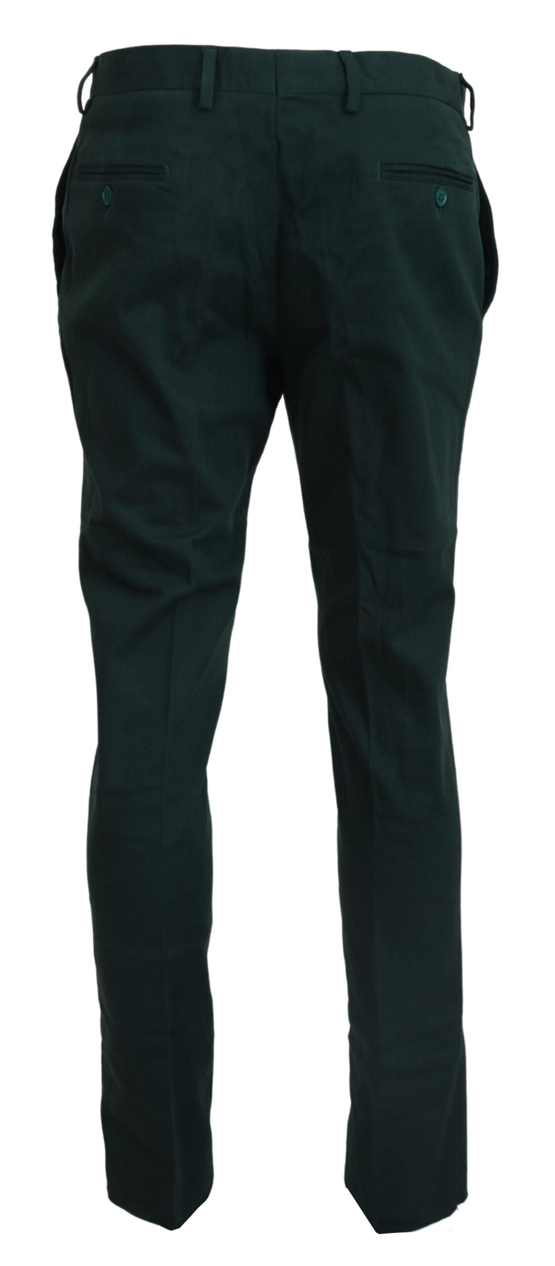 BENCIVENGA Dark Green Cotton Skinny Men Pants BENCIVENGA