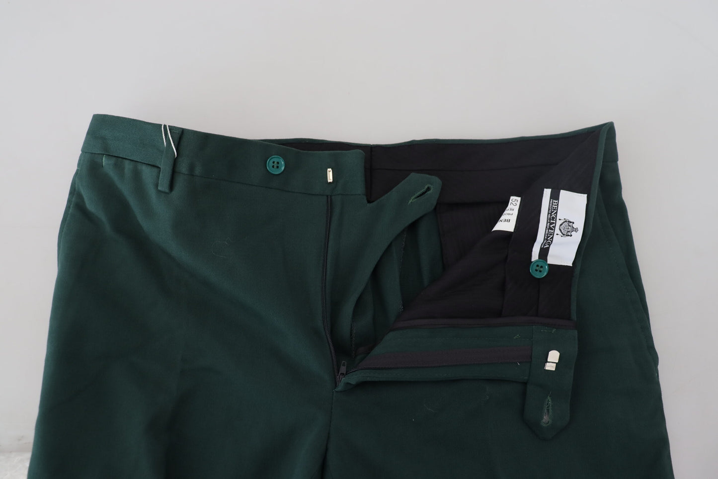 BENCIVENGA Dark Green Cotton Skinny Men Pants BENCIVENGA