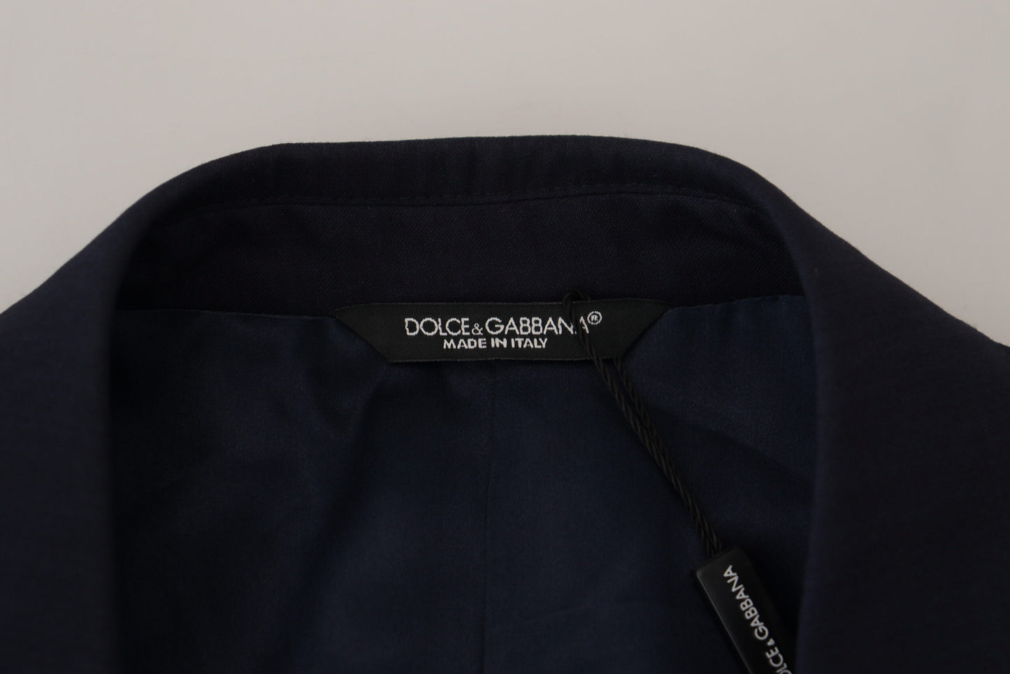Dolce & Gabbana Blue Wool Slim Fit Formal Coat Blazer Dolce & Gabbana
