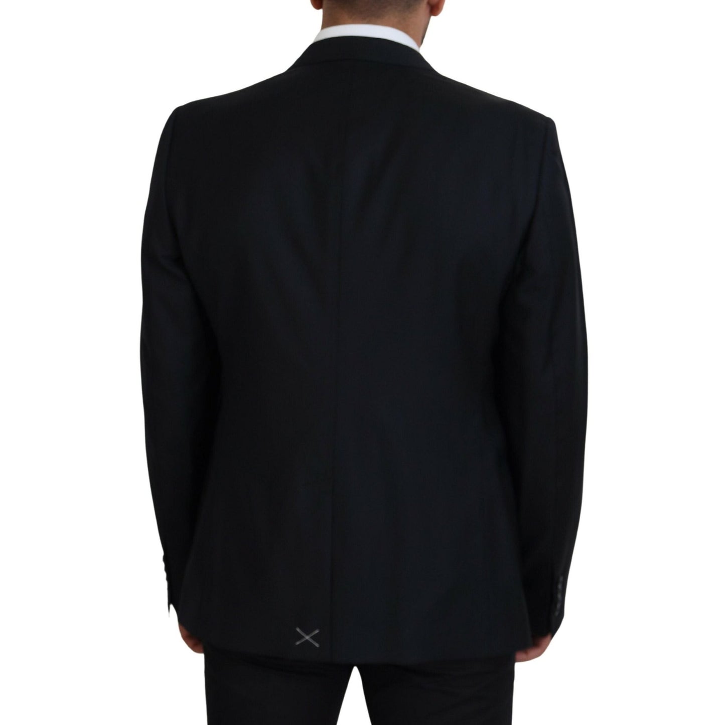 Dolce & Gabbana Dark Blue Wool Formal Sicilia Blazer Dolce & Gabbana
