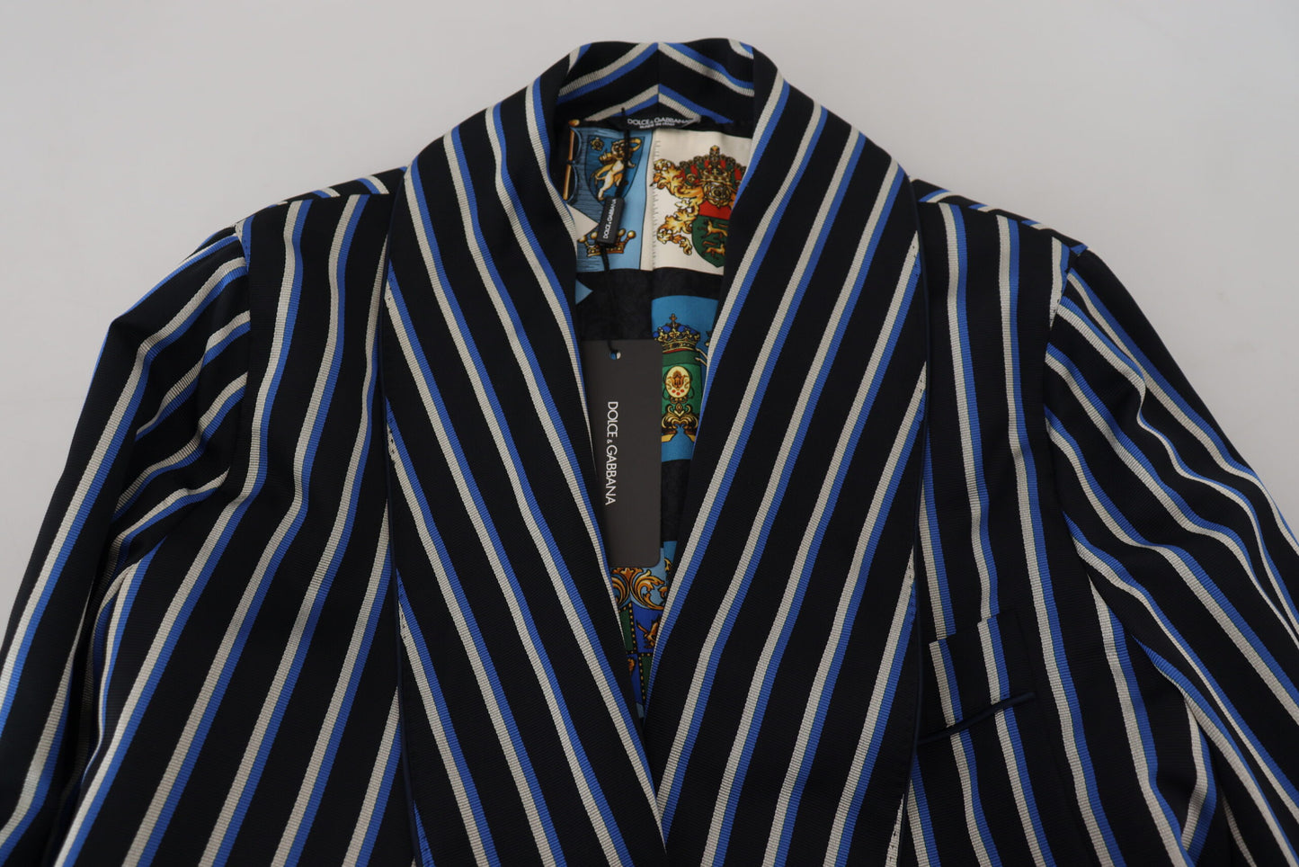Dolce & Gabbana Black Blue Martini Printed Lining Robe Dolce & Gabbana