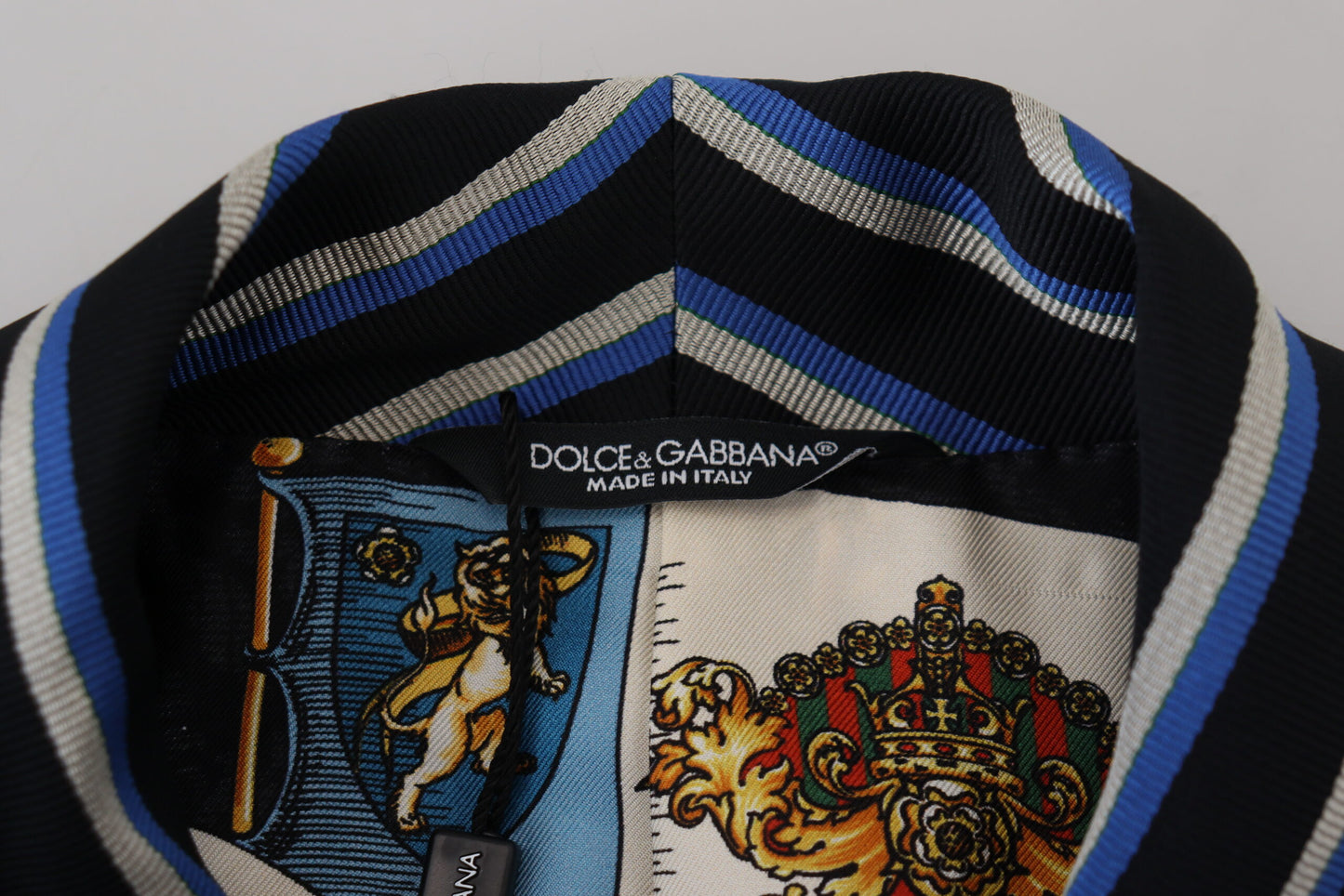 Dolce & Gabbana Black Blue Martini Printed Lining Robe Dolce & Gabbana