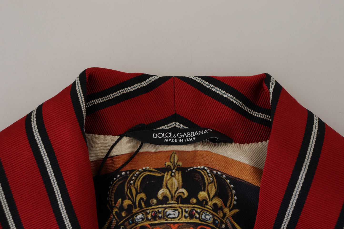 Dolce & Gabbana Red Striped Martini Printed Lining Robe Dolce & Gabbana