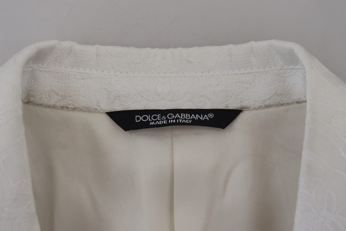 Dolce & Gabbana White Floral Brocade Trench Coat Jacket Dolce & Gabbana