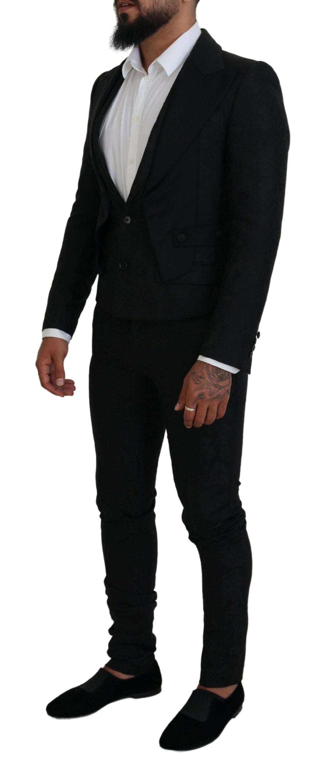 Dolce & Gabbana Black Polyester Men 2 Piece MARTINI Suit Dolce & Gabbana