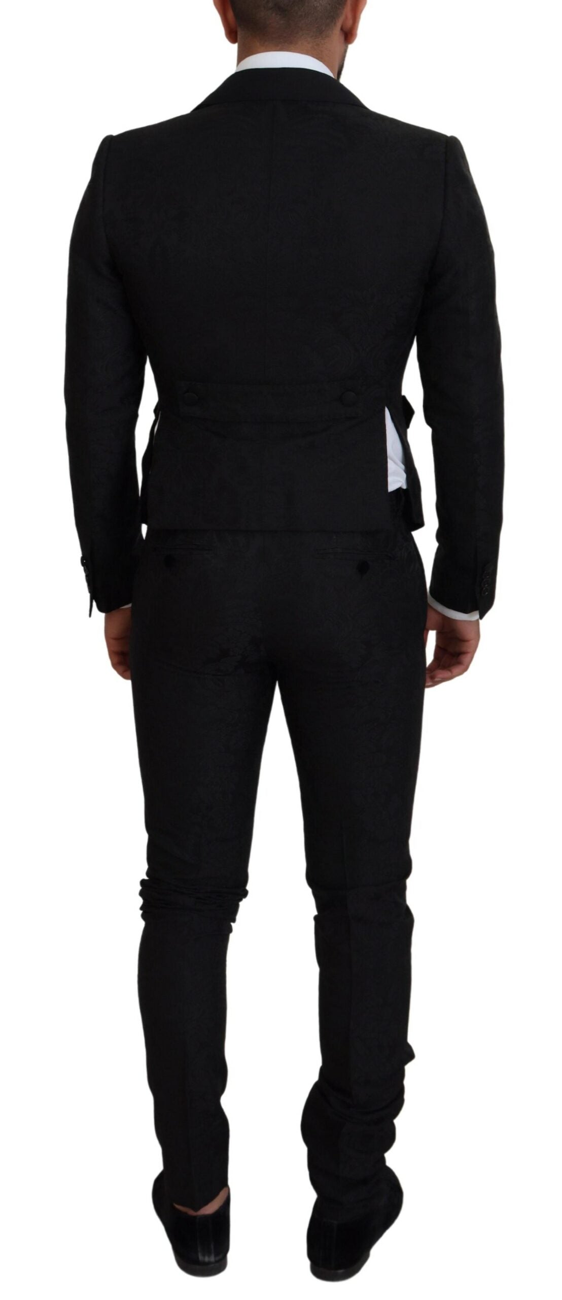 Dolce & Gabbana Black Polyester Men 2 Piece MARTINI Suit Dolce & Gabbana