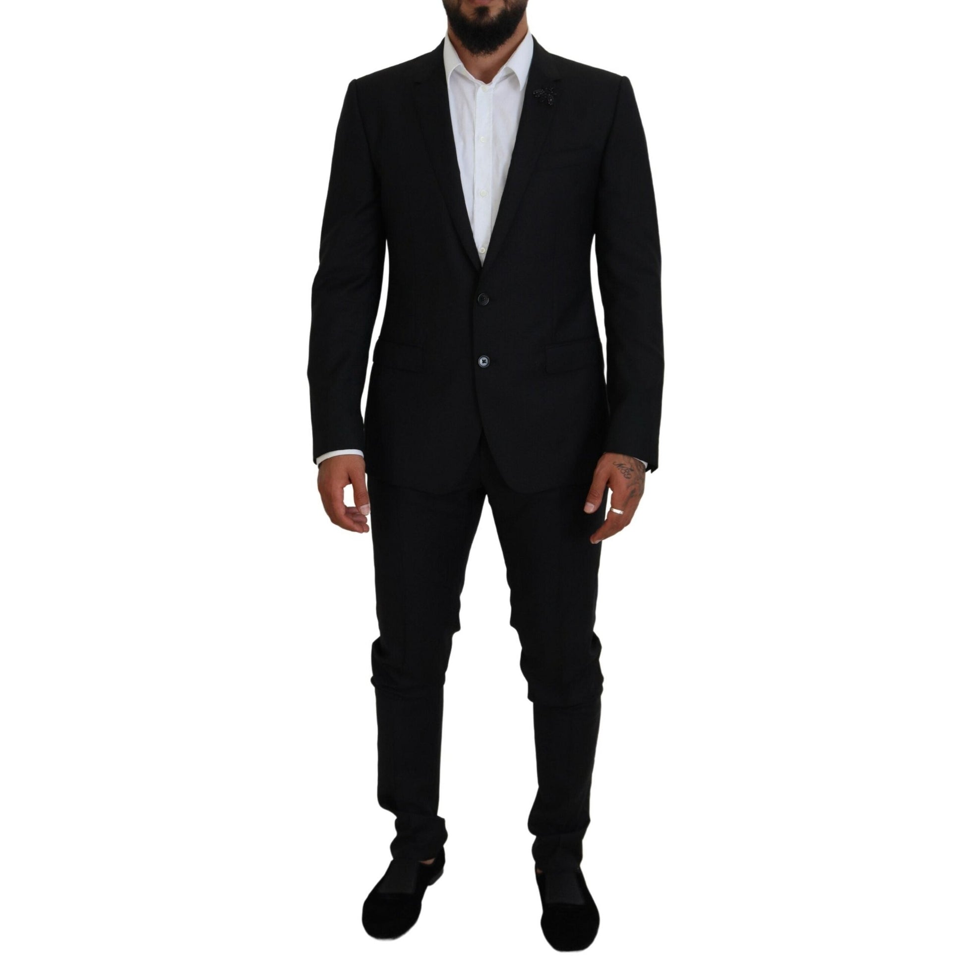 Dolce & Gabbana Black Single Breasted 2 Piece MARTINI Suit
