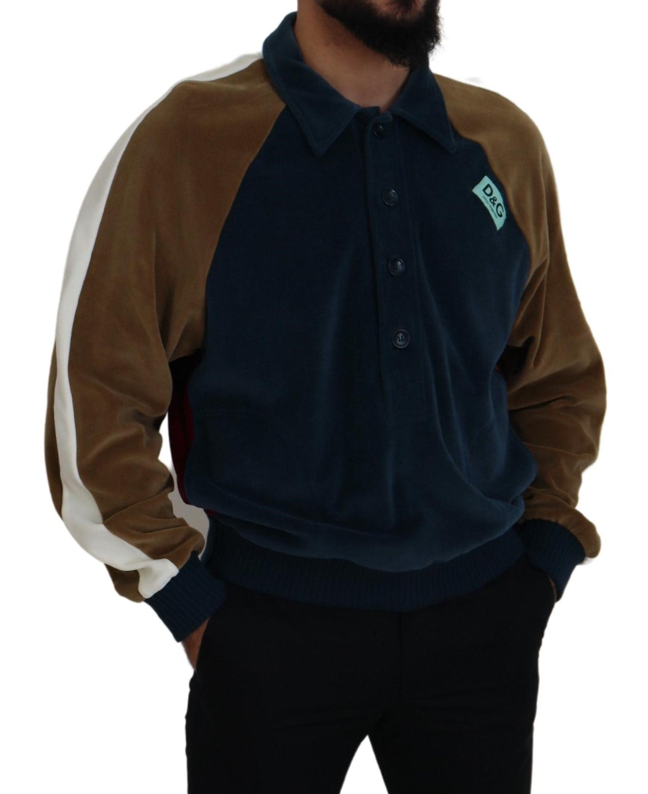 Dolce & Gabbana Multicolor Cotton Collared Pullover Sweater Dolce & Gabbana