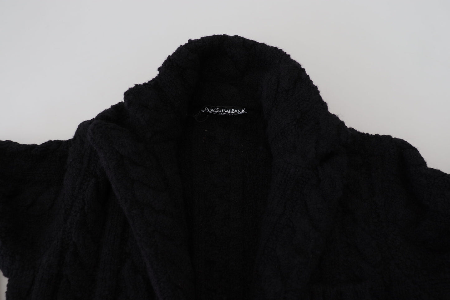 Dolce & Gabbana Black Wool Knit Button Cardigan Sweater Dolce & Gabbana