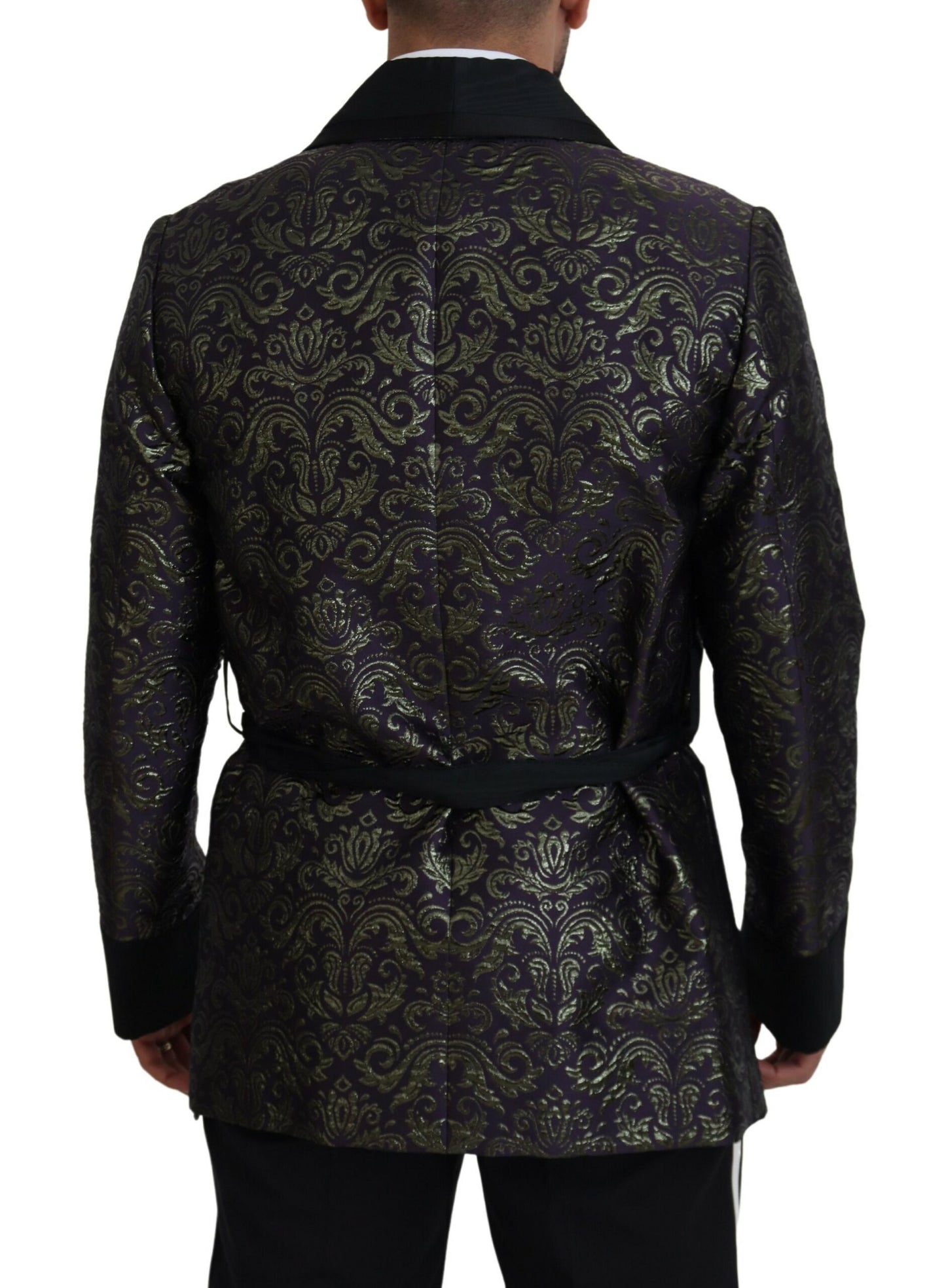 Dolce & Gabbana Gold Purple Baroque Jacket Blazer Robe Dolce & Gabbana