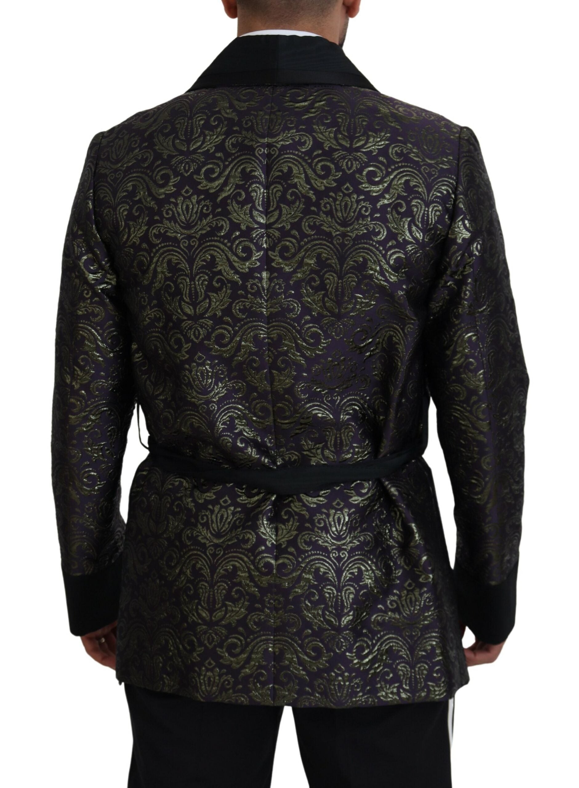 Dolce & Gabbana Gold Purple Baroque Jacket Blazer Robe Dolce & Gabbana