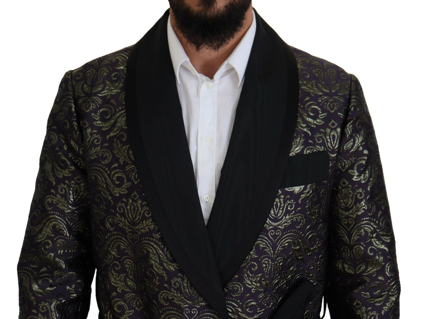 Dolce & Gabbana Gold Purple Baroque Jacket Blazer Robe Dolce & Gabbana