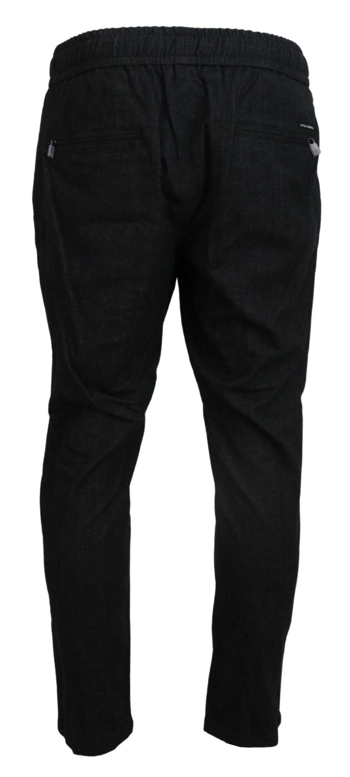 Dolce & Gabbana Grey Cotton Tapered Cotton Pants Dolce & Gabbana