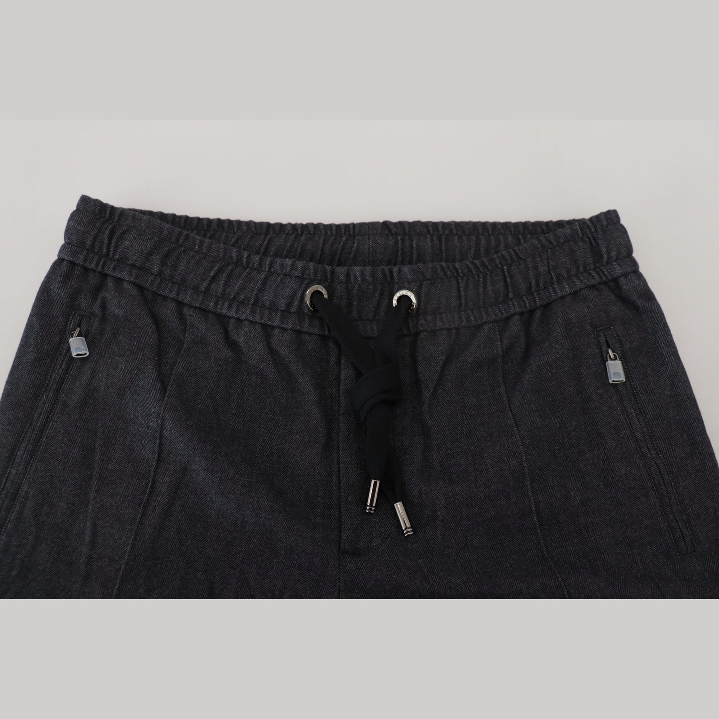 Dolce & Gabbana Grey Cotton Tapered Cotton Pants