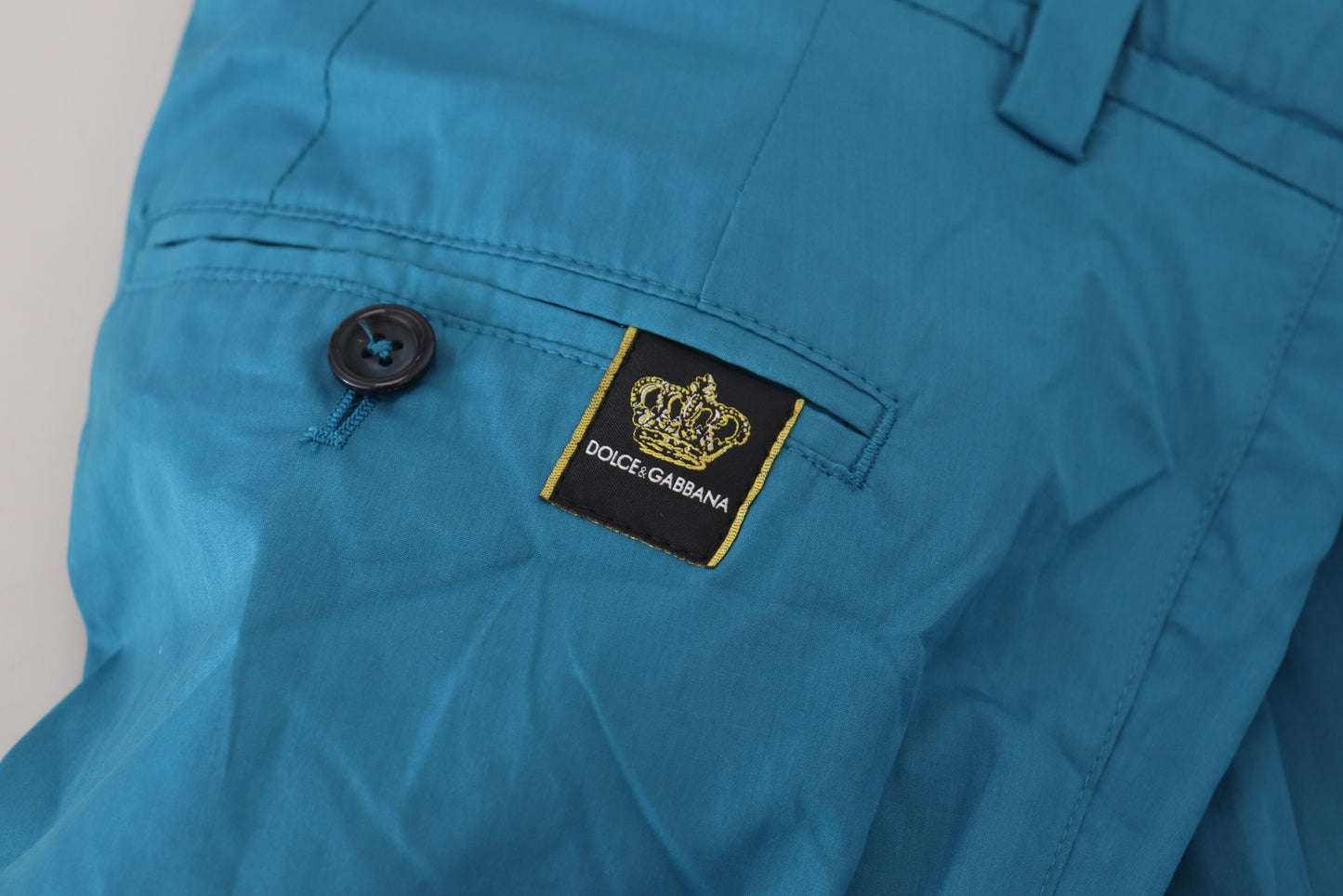 Dolce & Gabbana Blue Cotton Chinos Trousers Pants Dolce & Gabbana