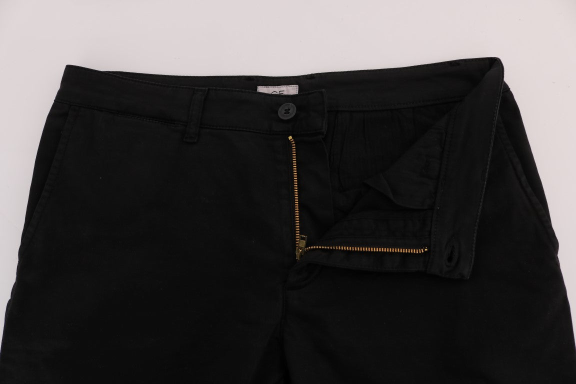 GF Ferre Black Cotton Stretch Chinos Pants GF Ferre