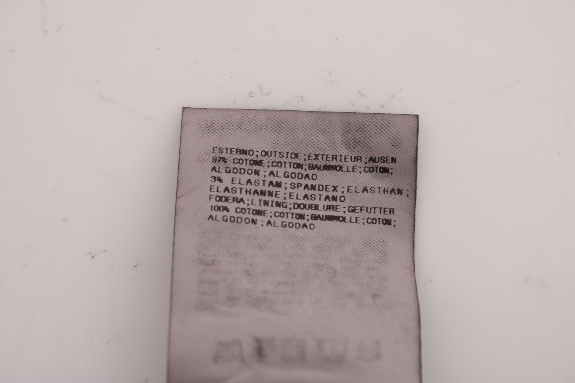 GF Ferre Black Cotton Stretch Chinos Pants GF Ferre