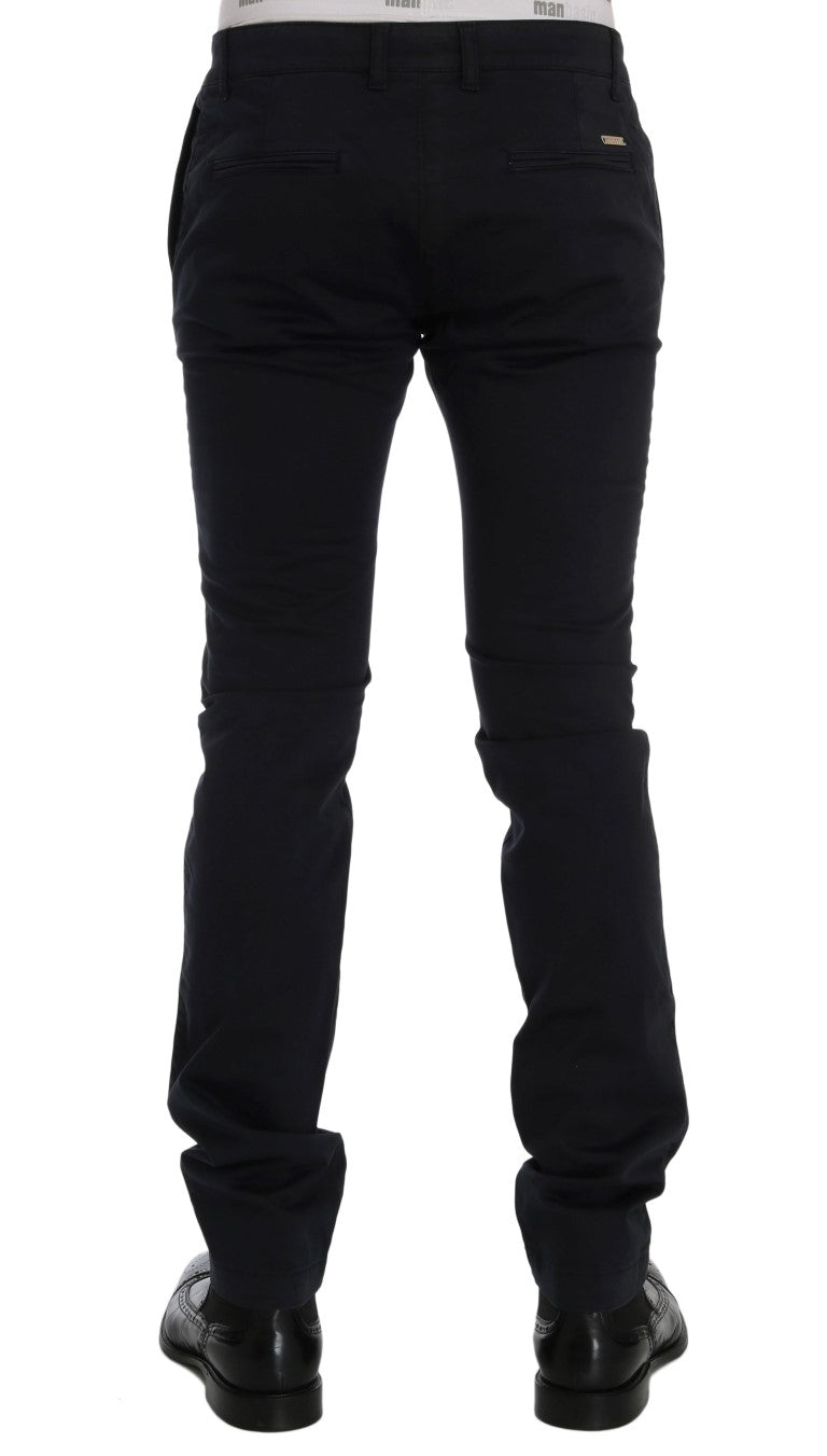GF Ferre Blue Cotton Stretch Chinos Pants GF Ferre