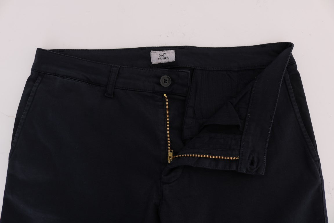 GF Ferre Blue Cotton Stretch Chinos Pants GF Ferre