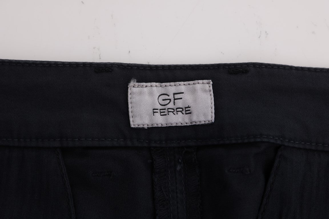 GF Ferre Blue Cotton Stretch Chinos Pants GF Ferre