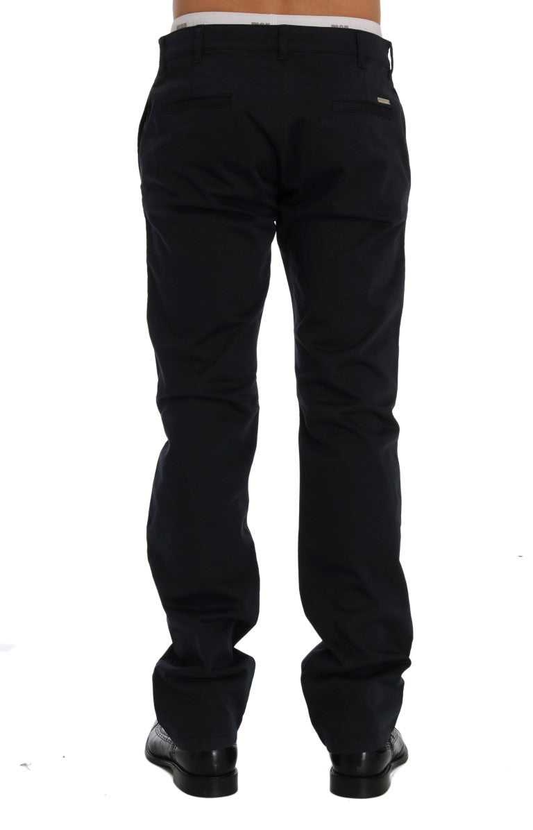 GF Ferre Blue Cotton Stretch Chinos Pants GF Ferre