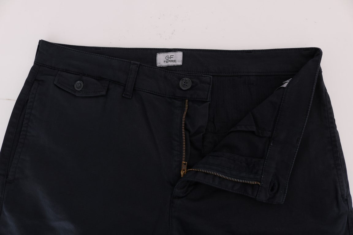 GF Ferre Blue Cotton Stretch Chinos Pants GF Ferre
