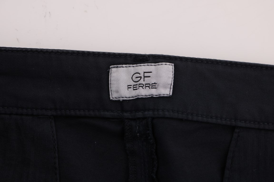 GF Ferre Blue Cotton Stretch Chinos Pants GF Ferre