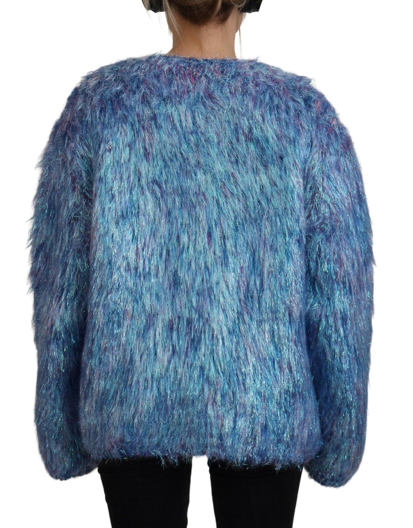 Dolce & Gabbana Multicolor Polyester Fringes Coat Jacket Dolce & Gabbana