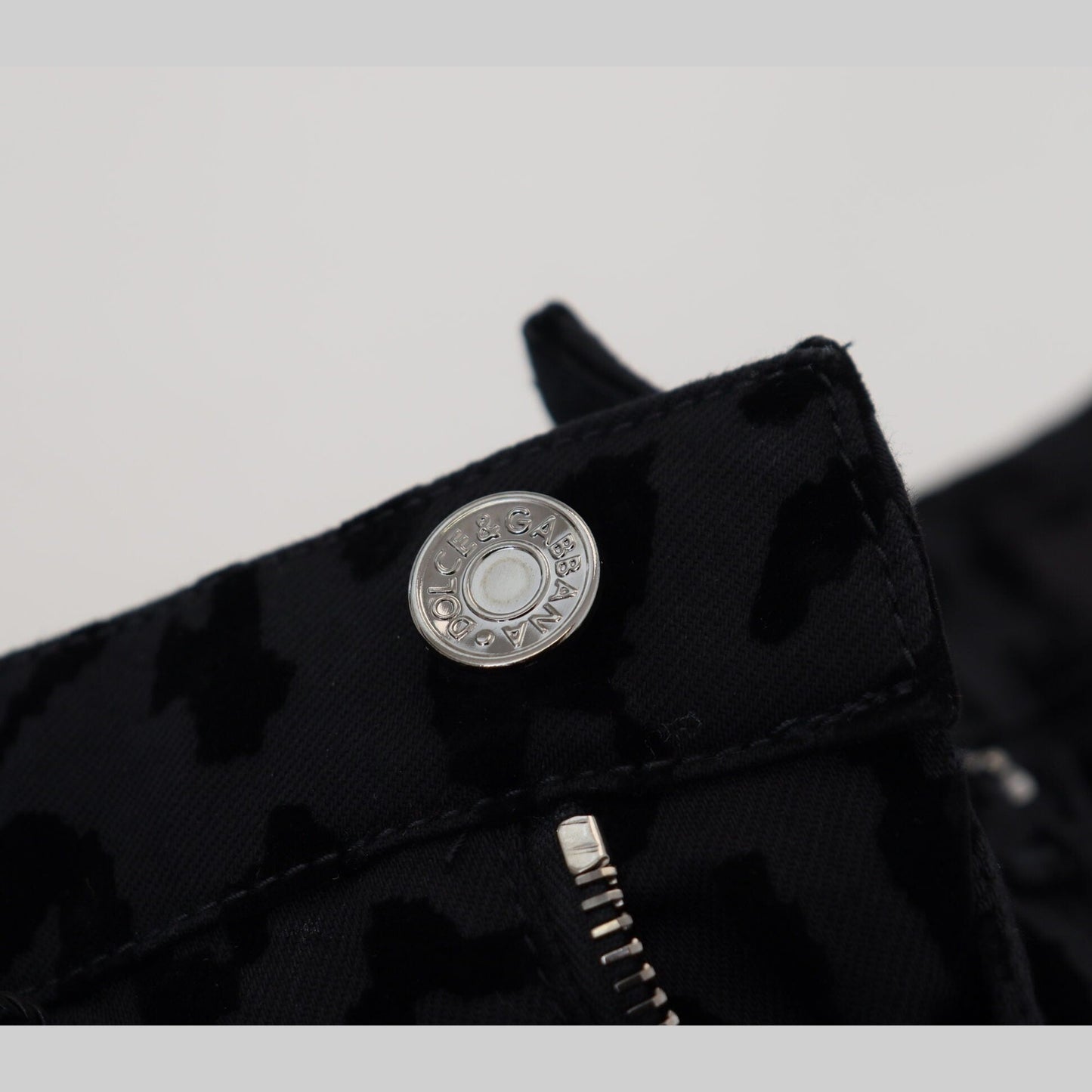 Dolce & Gabbana Black Denim Cotton Stretch Hot Pants Shorts