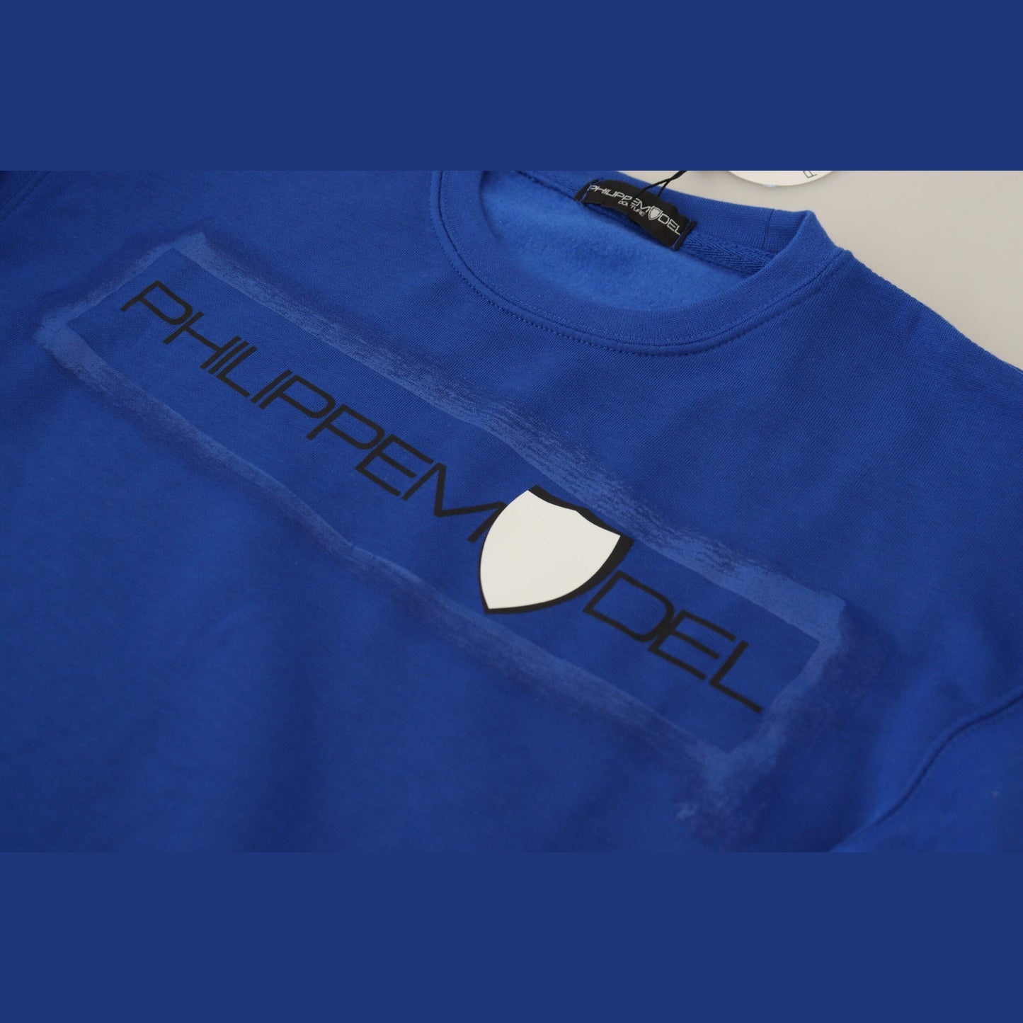 Philippe Model Blue Printed Long Sleeves Pullover Sweater